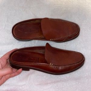 Cole Haan women's leather backless loafer in brown size 9aa